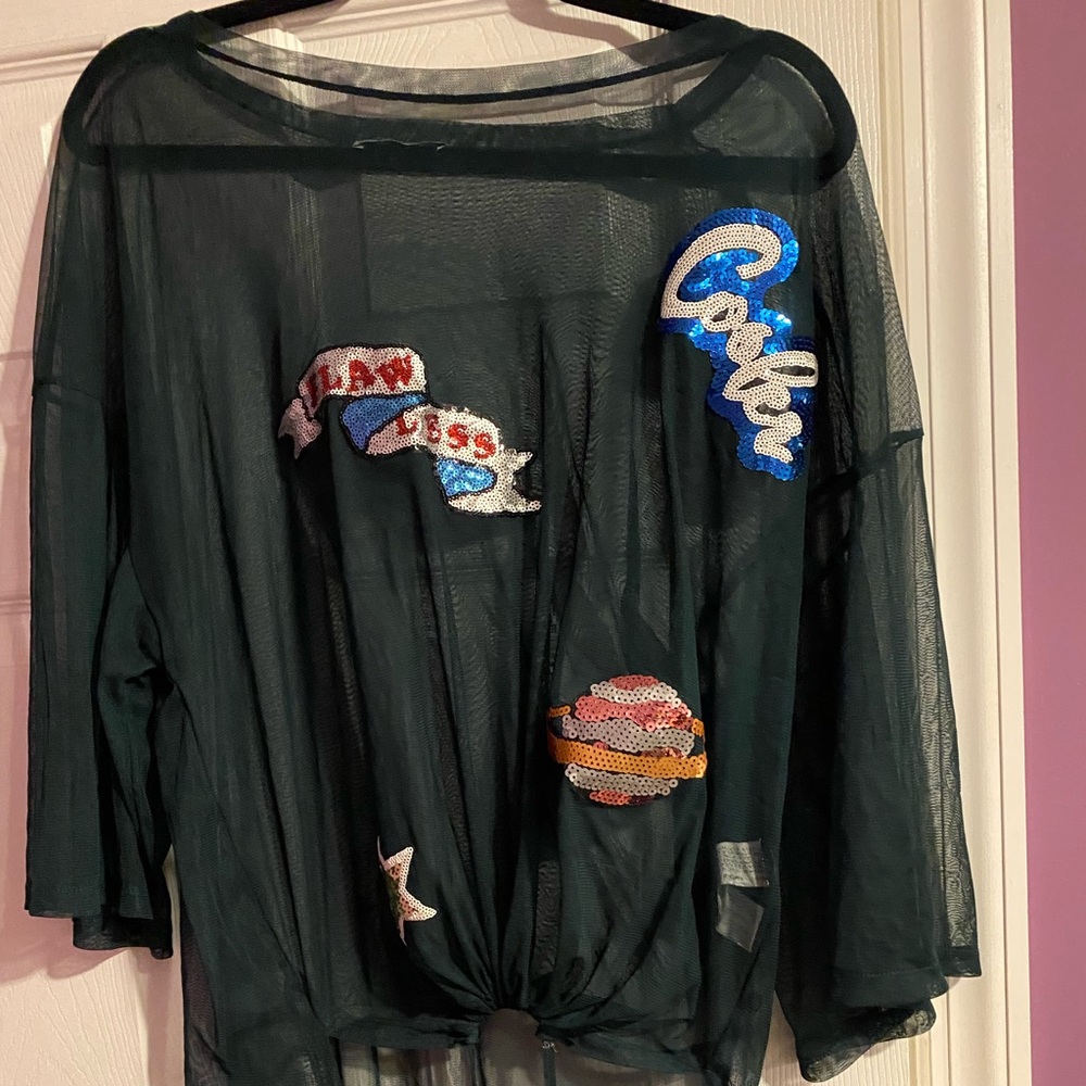 See through high low shirt